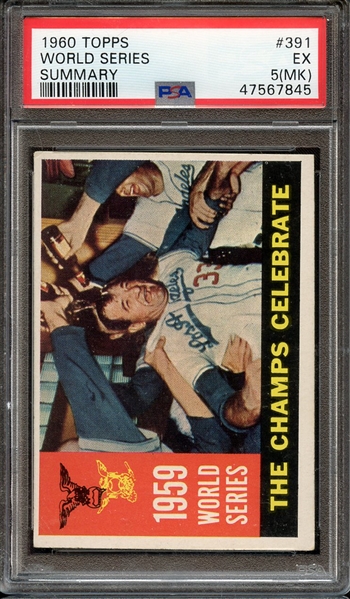 1960 TOPPS 391 WORLD SERIES SUMMARY PSA EX 5 (MK)