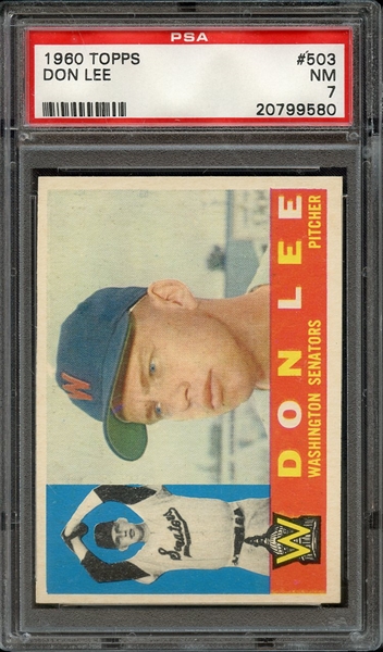 1960 TOPPS 503 DON LEE PSA NM 7