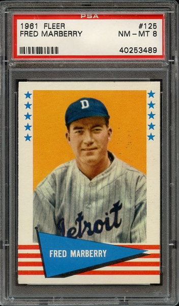 1961 FLEER 125 FRED MARBERRY PSA NM-MT 8