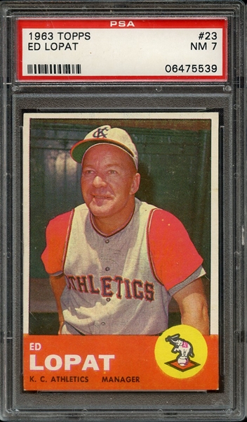 1963 TOPPS 23 ED LOPAT PSA NM 7