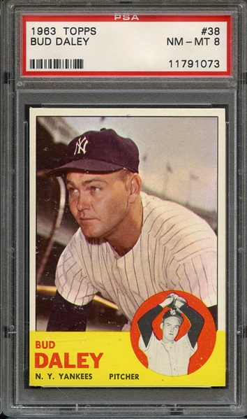 1963 TOPPS 38 BUD DALEY PSA NM-MT 8