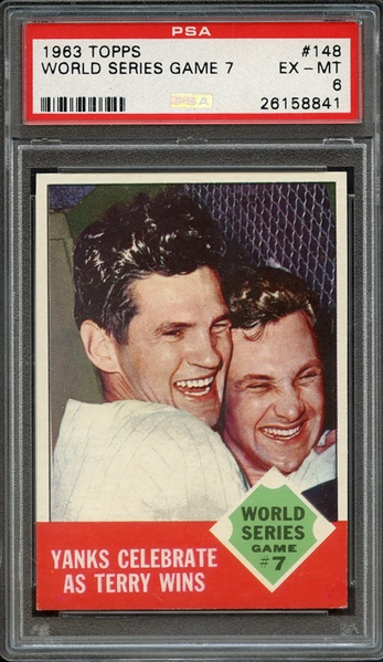 1963 TOPPS 148 WORLD SERIES GAME 7 PSA EX-MT 6