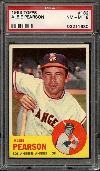 1963 TOPPS 182 ALBIE PEARSON PSA NM-MT 8