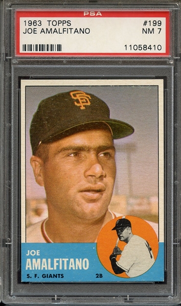 1963 TOPPS 199 JOE AMALFITANO PSA NM 7