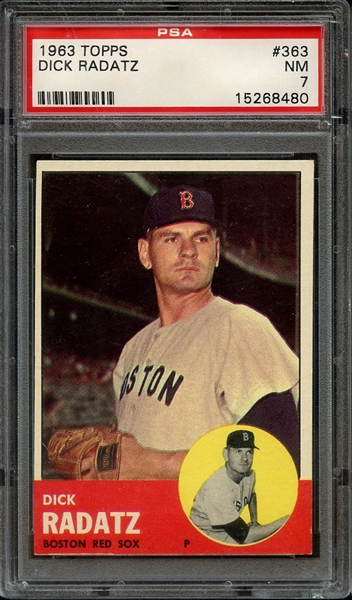 1963 TOPPS 363 DICK RADATZ PSA NM 7