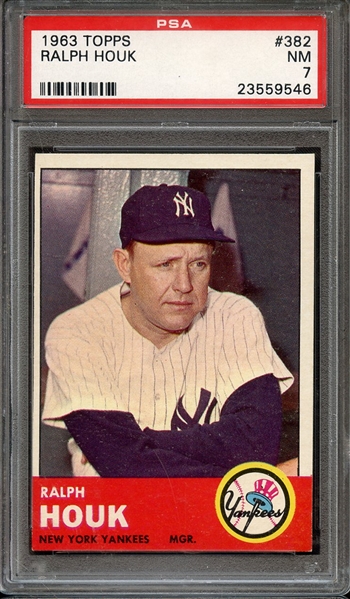 1963 TOPPS 382 RALPH HOUK PSA NM 7