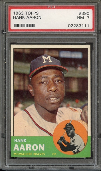 1963 TOPPS 390 HANK AARON PSA NM 7