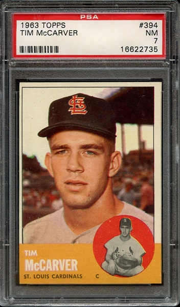 1963 TOPPS 394 TIM McCARVER PSA NM 7