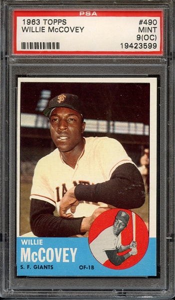 1963 TOPPS 490 WILLIE McCOVEY PSA MINT 9 (OC)