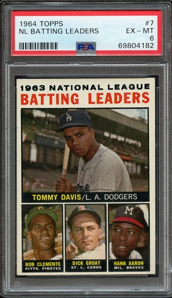 1964 TOPPS 7 NL BATTING LEADERS PSA EX-MT 6