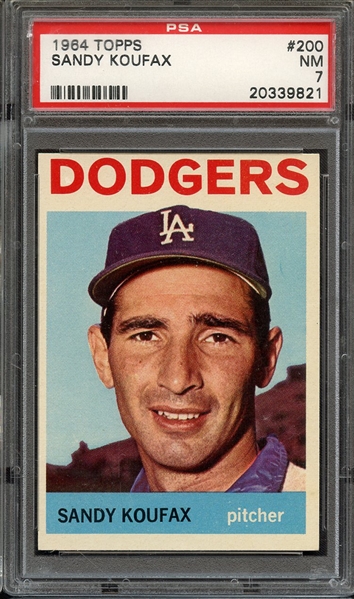 1964 TOPPS 200 SANDY KOUFAX PSA NM 7