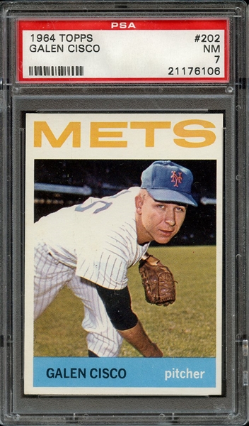 1964 TOPPS 202 GALEN CISCO PSA NM 7