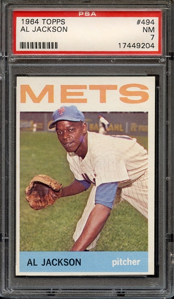 1964 TOPPS 494 AL JACKSON PSA NM 7