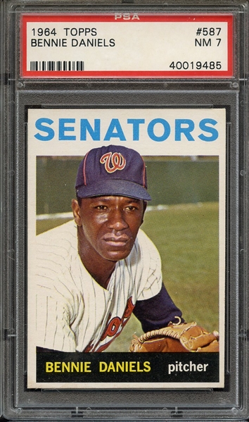 1964 TOPPS 587 BENNIE DANIELS PSA NM 7