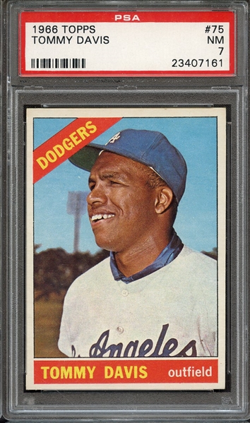 1966 TOPPS 75 TOMMY DAVIS PSA NM 7