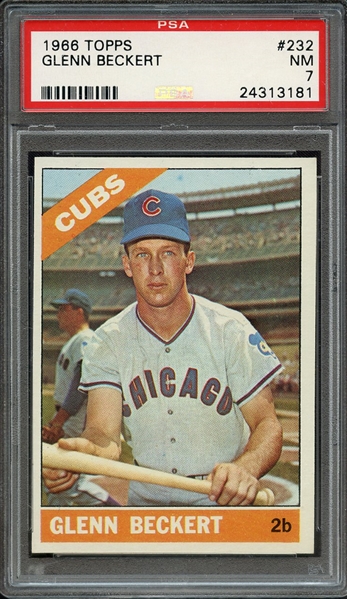 1966 TOPPS 232 GLENN BECKERT PSA NM 7