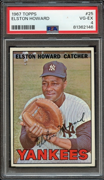 1967 TOPPS 25 ELSTON HOWARD PSA VG-EX 4