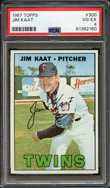 1967 TOPPS 300 JIM KAAT PSA VG-EX 4