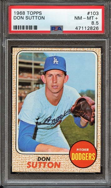 1968 TOPPS 103 DON SUTTON PSA NM-MT+ 8.5