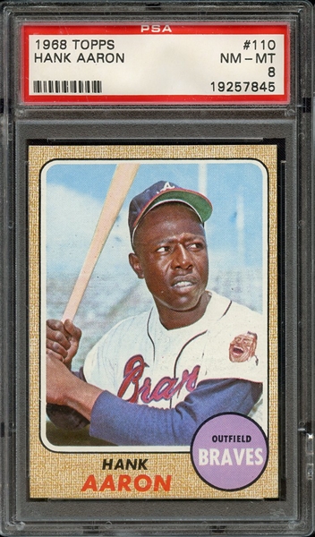 1968 TOPPS 110 HANK AARON PSA NM-MT 8