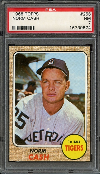 1968 TOPPS 256 NORM CASH PSA NM 7