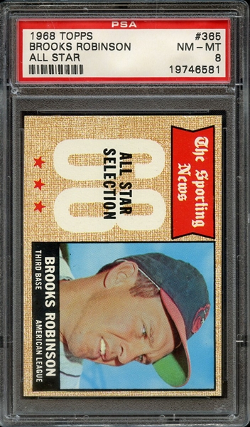 1968 TOPPS 365 BROOKS ROBINSON ALL STAR PSA NM-MT 8