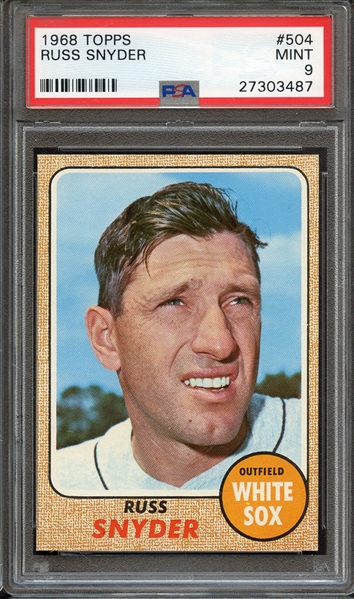 1968 TOPPS 504 RUSS SNYDER PSA MINT 9