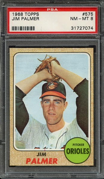 1968 TOPPS 575 JIM PALMER PSA NM-MT 8