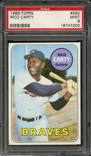 1969 TOPPS 590 RICO CARTY PSA MINT 9