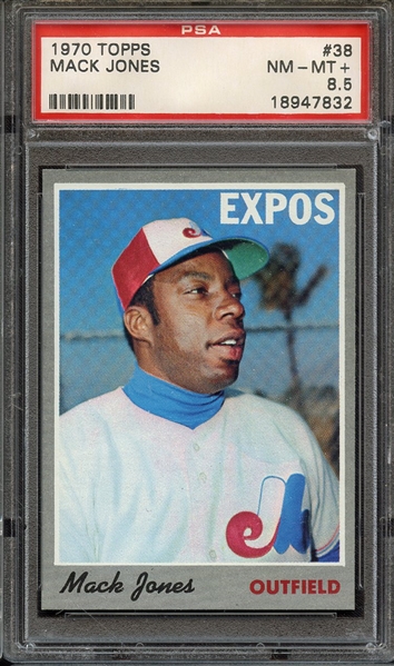 1970 TOPPS 38 MACK JONES PSA NM-MT+ 8.5