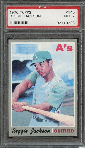 1970 TOPPS 140 REGGIE JACKSON PSA NM 7