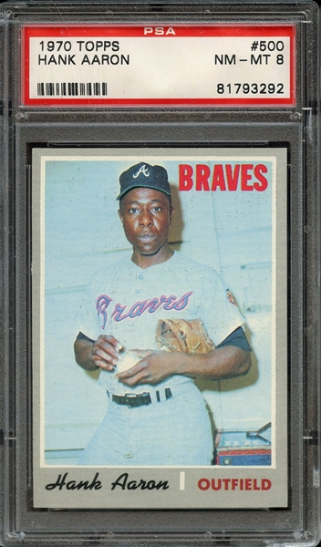 1970 TOPPS 500 HANK AARON PSA NM-MT 8