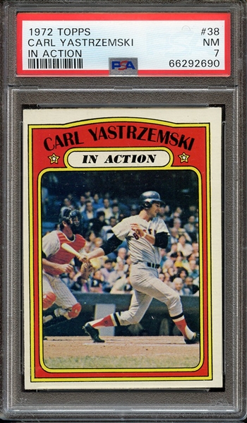 1972 TOPPS 38 CARL YASTRZEMSKI IN ACTION PSA NM 7