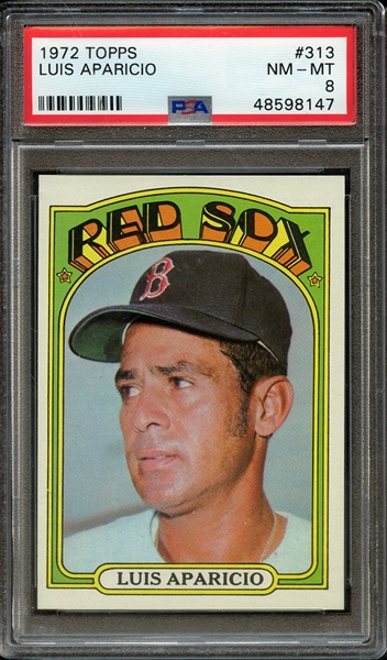 1972 TOPPS 313 LUIS APARICIO PSA NM-MT 8