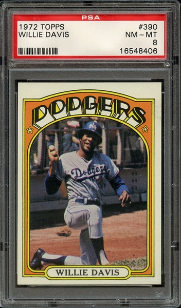 1972 TOPPS 390 WILLIE DAVIS PSA NM-MT 8