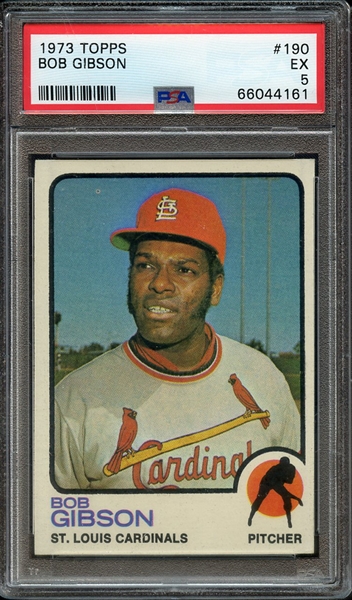 1973 TOPPS 190 BOB GIBSON PSA EX 5