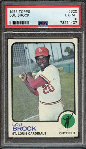 1973 TOPPS 320 LOU BROCK PSA EX-MT 6