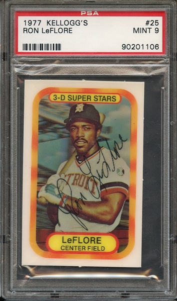 1977 KELLOGG'S 25 RON LeFLORE PSA MINT 9