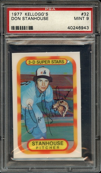 1977 KELLOGG'S 32 DON STANHOUSE PSA MINT 9