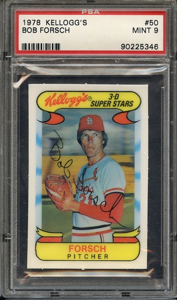 1978 KELLOGG'S 50 BOB FORSCH PSA MINT 9