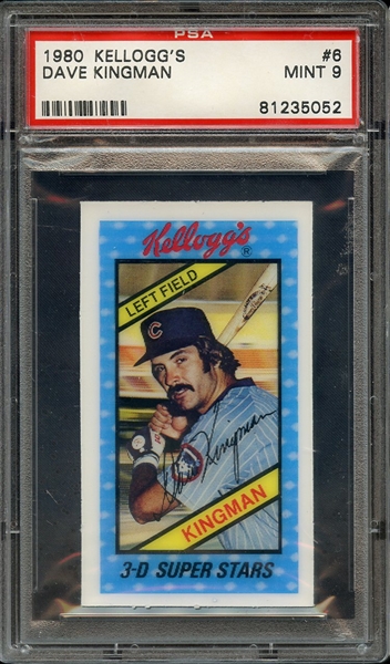 1980 KELLOGG'S 6 DAVE KINGMAN PSA MINT 9