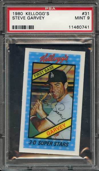 1980 KELLOGG'S 31 STEVE GARVEY PSA MINT 9