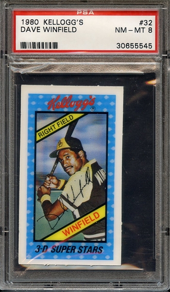 1980 KELLOGG'S 32 DAVE WINFIELD PSA NM-MT 8