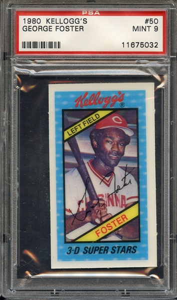 1980 KELLOGG'S 50 GEORGE FOSTER PSA MINT 9