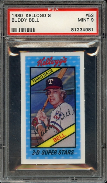 1980 KELLOGG'S 53 BUDDY BELL PSA MINT 9