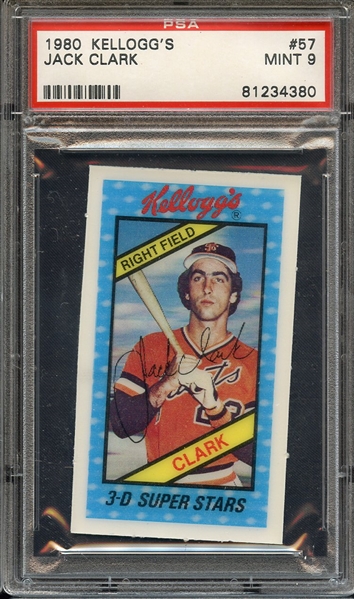 1980 KELLOGG'S 57 JACK CLARK PSA MINT 9