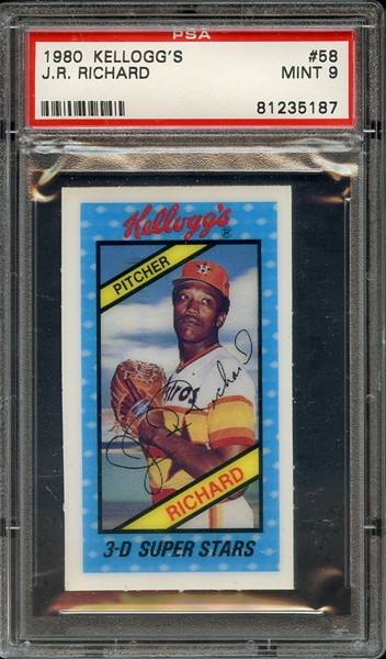 1980 KELLOGG'S 58 J.R. RICHARD PSA MINT 9