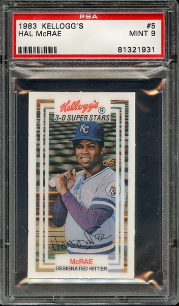 1983 KELLOGG'S 5 HAL McRAE PSA MINT 9