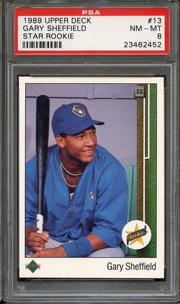 1989 UPPER DECK 13 GARY SHEFFIELD STAR ROOKIE PSA NM-MT 8