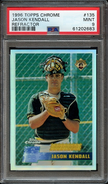 1996 TOPPS CHROME 135 JASON KENDALL REFRACTOR PSA MINT 9